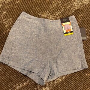 GAP Women's Linen Blend Shorts - Light Blue